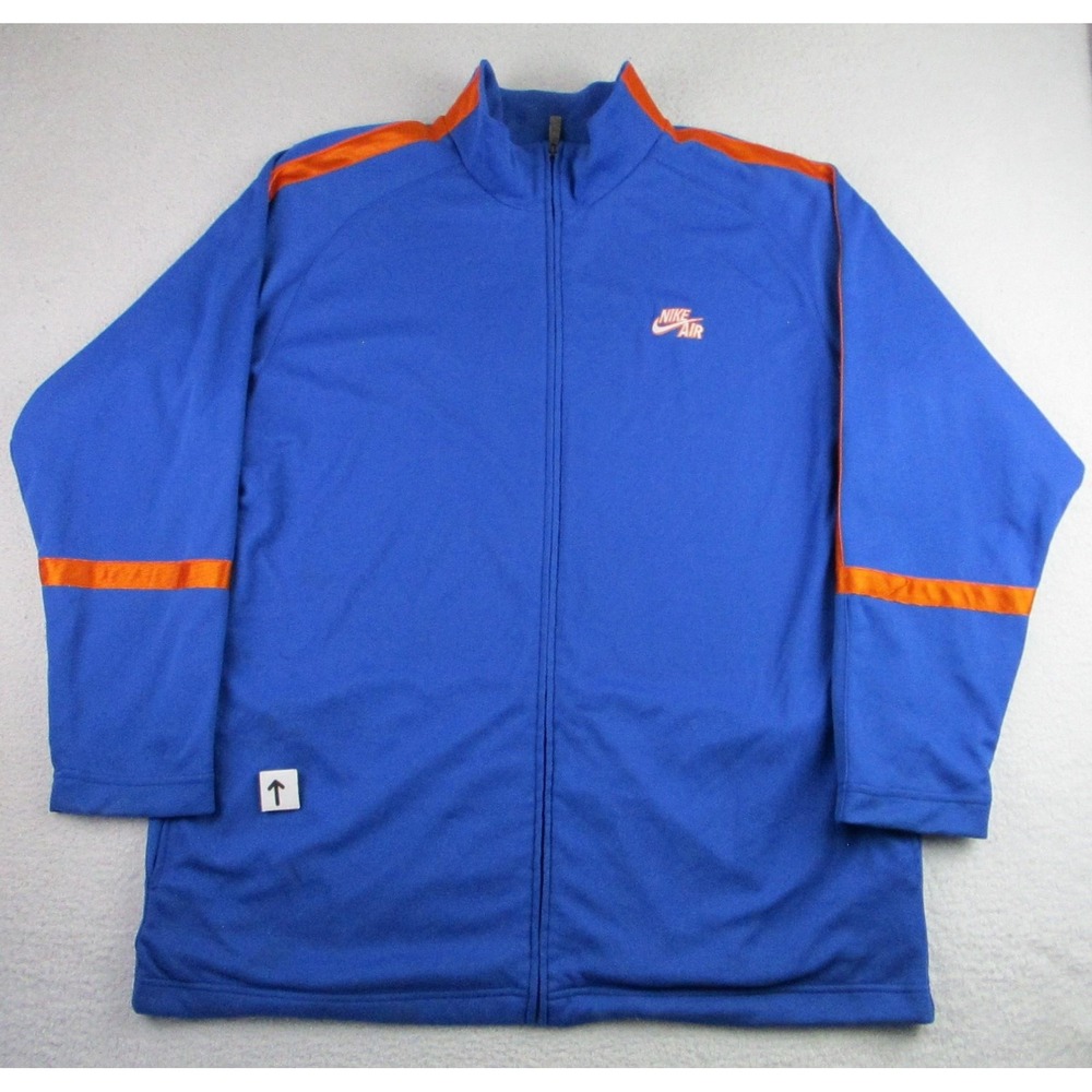 Nike Air Jacket Mens 2XL Blue Orange Dri-FIT Track Full Zip Pockets Athletic